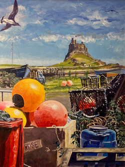 Castle, Buoys, Cages - Lindisfarne