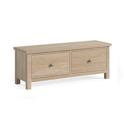 Modern Country Large 2 Drawer Bench - Oak