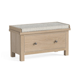 Modern Country Hallway Bench With Drawer - Oak