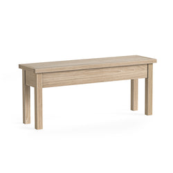 Modern Country Shallow Storage Bench - Oak