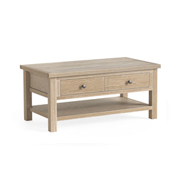 Modern Country Coffee Table With Shelf - Oak