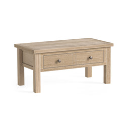 Modern Country Coffee Table With Drawer - Oak