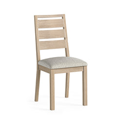 Modern Country Dining Chair (Bouncle White) - Oak