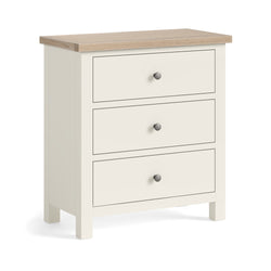 Modern Country 3 Drawer Chest - Coconut White