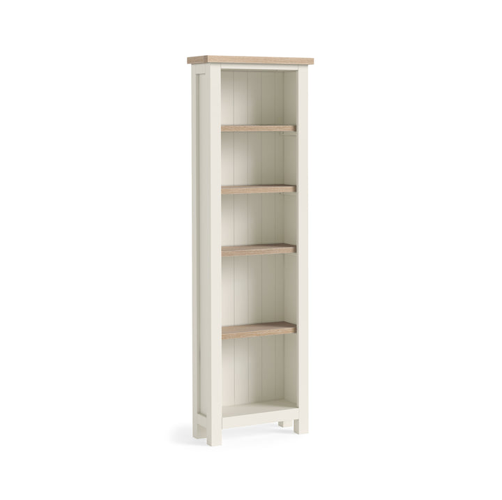 Modern Country Slim Bookcase - Coconut White