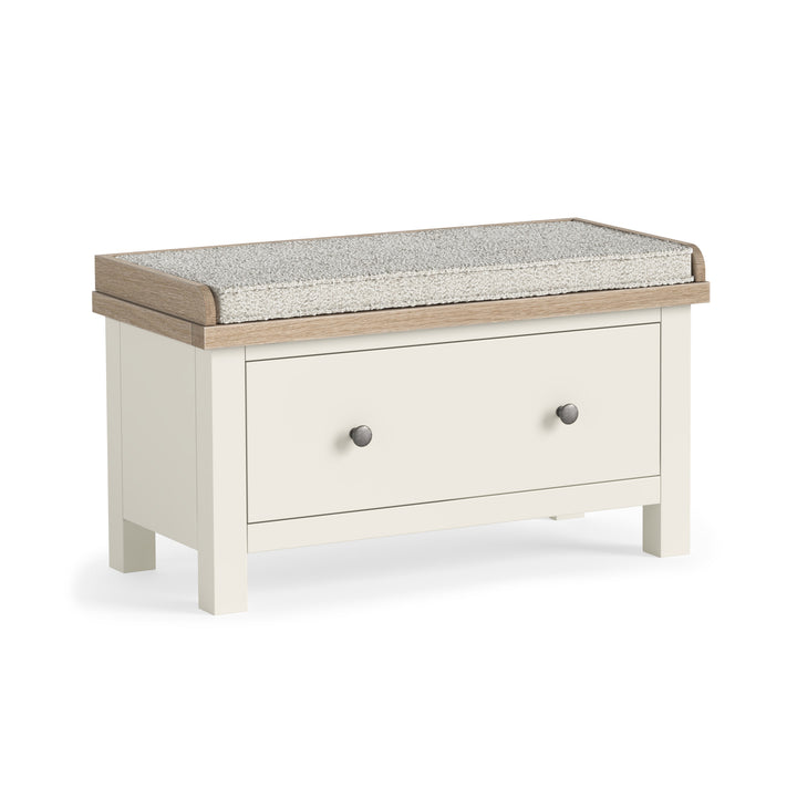 Modern Country Hallway Bench With Drawer - Coconut White