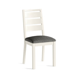 Modern Country Dining Chair (Bouncle Grey) - Coconut White