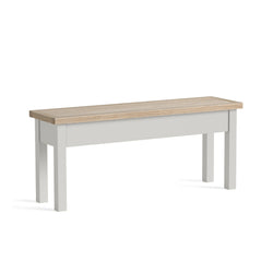 Modern Country Shallow Storage Bench - Stone Grey