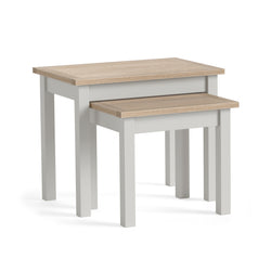 Modern Country Nest Of Tables - Stone Grey