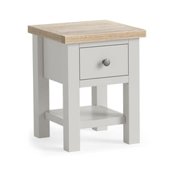 Modern Country Lamp Table With Shelf - Stone Grey