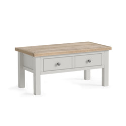 Modern Country Coffee Table With Drawer - Stone Grey