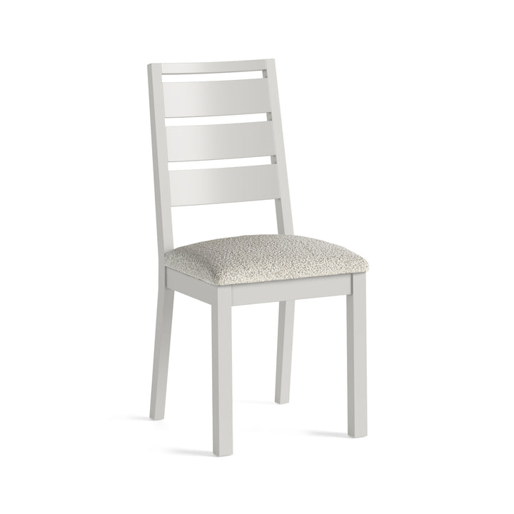 Modern Country Dining Chair (Bouncle White) - Stone Grey