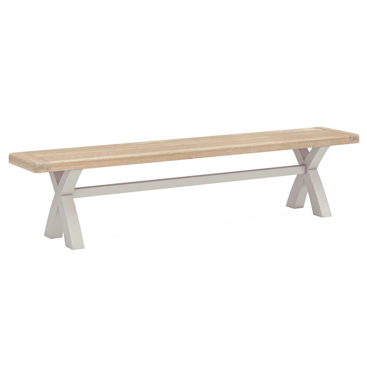 Salcombe Cross Leg Bench - Grey