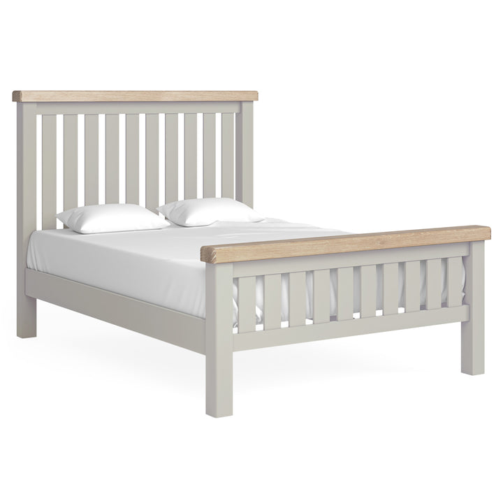 Salcombe 4'6 Slatted Bed - Grey