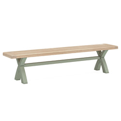 Salcombe Cross Leg Bench - Sage