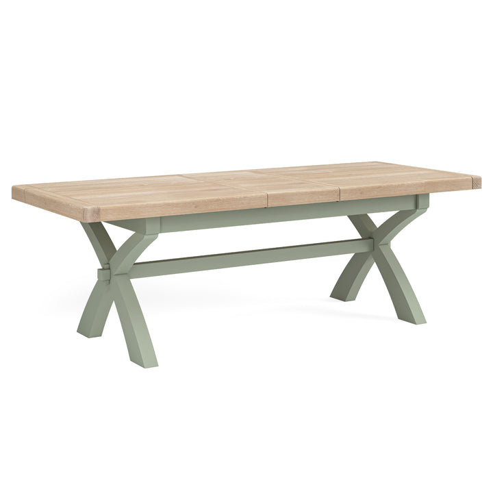 Salcombe Cross Leg Extending Dining Table - Sage