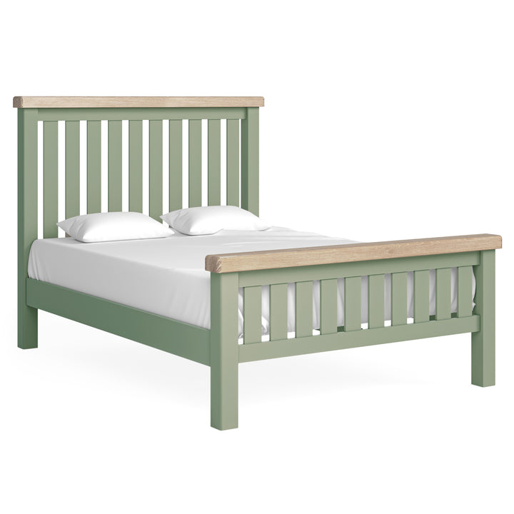 Salcombe 4'6 Slatted Bed - Sage